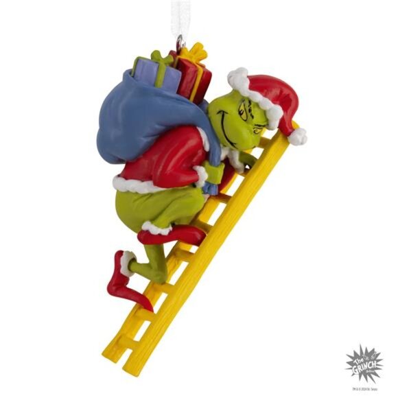 BRAND NEW Christmas Ornament The Grinch Stole Christmas! Grinch on Ladder 1 Coun - Picture 7 of 7